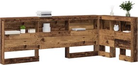 vidaXL Κεφαλάρι Αποθήκης με ράφι Παλιό Ξύλο 75 cm Επεξεργασμένο ξύλο