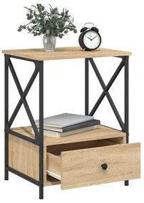 vidaXL Κομοδίνα 2 τεμ. Sonoma Δρυς 50x41x65 εκ. από Επεξεργασμένο Ξύλο