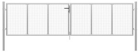 vidaXL Πόρτα Κήπου Ασημί 400x100 εκ. από Γαλβανισμένο Ατσάλι