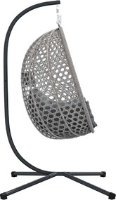 vidaXL Κρεμαστή καρέκλα αυγό ανθρακί και γκρι 104 x 100 x 191 εκ