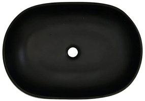 vidaXL Νιπτήρας Οβάλ Γκρι και Μαύρος 59 x 40 x 14 εκ. Κεραμικός