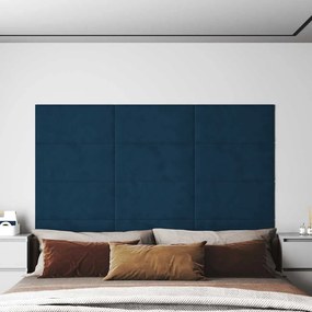 vidaXL Πάνελ Τοίχου 12 τεμ. Μπλε 60 x 30 εκ. 2,16 μ² Βελούδο