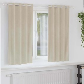 vidaXL Κουρτίνες συσκότισης 2 pcs Κρεμ 140 x 175 cm Βελούδο