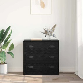 vidaXL Πλαϊνό γραφείο με συρτάρι Μαύρη Οξυά 70 x 35,5 x 67,5 εκ.