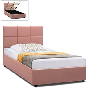 Κρεβάτι Με Αποθηκευτικό Χώρο Για Στρώμα 120x200cm Kingston 0224253 214x127,5x109cm Pink Ημίδιπλο