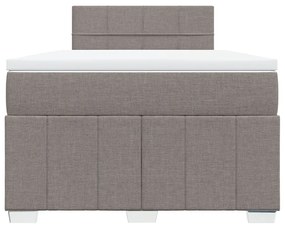 Κρεβάτι Boxspring με Στρώμα Taupe 120x190 εκ. Υφασμάτινο - Μπεζ-Γκρι