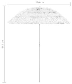 Ομπρέλα Θαλάσσης Hawaii Λευκή 180 εκ. - Λευκό