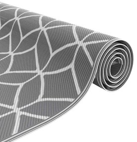 vidaXL Χαλί εξωτερικού χώρου Γκρι και λευκό 250 x 300 cm PP