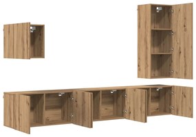 vidaXL Μονάδα Τοίχου Τηλεόρασης 5 pcs Artisan Oak Επεξεργασμένο ξύλο