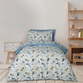 Σεντόνια Παιδικά 4914 (Σετ 3τμχ) Grey-Blue-Mint Das Home Single 170x240cm 100% Cotton