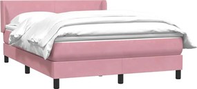 vidaXL Κρεβάτι Boxspring με Στρώμα Ροζ 160x210 εκ. Βελούδινο