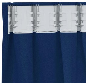 vidaXL Κουρτίνες με κουρτίνες 2 pcs Σκούρο Μπλε Πολυεστέρας