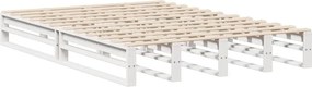 vidaXL Κρεβάτι Βιβλιοθήκη Χωρίς Στρώμα Λευκό 135x190 εκ Μασίφ Πεύκο