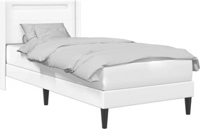 vidaXL Σκελετός Κρεβατιού με κεφαλάρι Λευκό 90 x 190 cm Τεχνητό Δέρμα