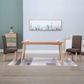 vidaXL Καρέκλες Τραπεζαρίας 2 τμχ Καφέ ύφασμα