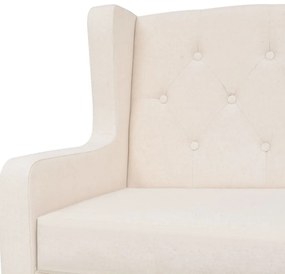 Καναπές Διθέσιος Λευκός Κρεμ Υφασμάτινος - Λευκό