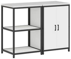 vidaXL Σετ Αποθήκευσης Κουζίνας με ράφι 2 pcs Λευκό 120 x 50 x 92 εκ.
