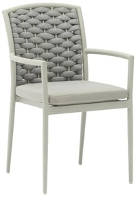 Τραπεζαρία Kliton-Moritz σετ 7τεμ αλουμίνιο σε λευκή και γκρι απόχρωση 150x80x74εκ 150x80x74 εκ.