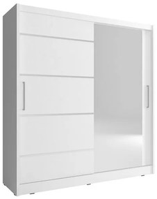 Lh-homefurniture Ντουλάπα Συρόμενη Maja 1-ALU Χρώμα Λευκό  200x214x62cm 24113-MJ1walu-200