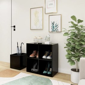 VidaXL Παπουτσοθήκη Χολ Μαύρη 105 x 35,5 x 70 εκ. από Επεξ. Ξύλο