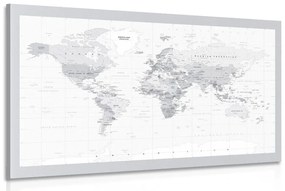 Εικόνα κλασικού ασπρόμαυρου χάρτη με γκρι περίγραμμα - 60x40