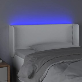 vidaXL Κεφαλάρι Κρεβατιού LED Λευκό 83x16x78/88εκ. από Συνθετικό Δέρμα