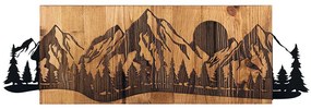 Διακοσμητικό Τοίχου Sundown 279ENZ1855 75,5x24,5cm Walnut-Black Wallity Metal,Wood