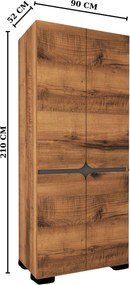 Ντουλάπα Καρυδί DREIN 90x52x210