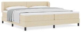 vidaXL Κρεβάτι με Στρώμα Κρεμ 200x200 εκ Υφάσματος