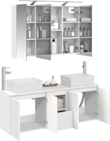 vidaXL Σετ Ντουλαπιών Μπάνιου 4 pcs Λευκό Επεξεργασμένο Ξύλο