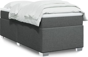 vidaXL Κρεβάτι Boxspring με Στρώμα Σκούρο Γκρι 100x200 εκ. Υφασμάτινο
