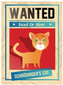 Εικονογράφηση Schrodinger's cat and dead or alive wanted poster, drmakkoy