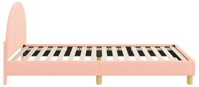vidaXL Κρεβάτι Παιδικής Κρεβατοκάμαρας με Κεφαλάκι Ροζ 90 x 190 cm