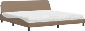vidaXL Κρεβάτι με Στρώμα Dover Καπουτσίνο 200x200εκ.από Συνθ.Δέρμα