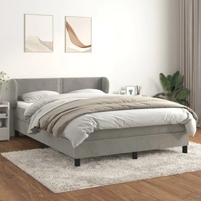 ΚΡΕΒΑΤΙ BOXSPRING ΜΕ ΣΤΡΩΜΑ ΑΝΟΙΧΤΟ ΓΚΡΙ 140X200 ΕΚ. ΒΕΛΟΥΔΙΝΟ 3127433