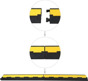 vidaXL Κανάλια 2 Αγωγών 4 τεμ. Επιδαπέδια 101,5 εκ. από Καουτσούκ