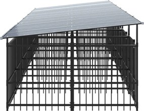 vidaXL Υπαίθριο Κλουβί Σκύλων με Οροφή από Χάλυβα 11,26 μ²