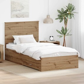 vidaXL Σκελετός Κρεβατιού Artisan Oak 100 x 200 cm Επεξεργασμένο ξύλο