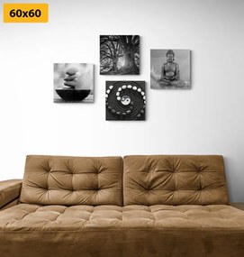 Σετ εικόνων Φενγκ Σούι σε ασπρόμαυρο στυλ - 4x 60x60