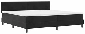 vidaXL Κρεβάτι με ελατήρια με στρώμα Μαύρο 200 x 200 cm Βελούδο