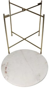 Τραπεζάκι ArteLibre Λευκό Μάρμαρο/Μέταλλο 40x40x40cm