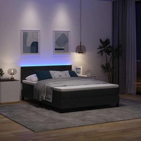 vidaXL Κρεβάτι με ελατήρια με κεφαλάρι Μαύρο 140 x 200 cm Βελούδο