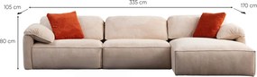 Corner Sofa Flamingo Corner 5 (L1+O1+Chlr) Cream