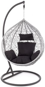 EGGY garden chair black / grey DIOMMI V-CH-EGGY-FOT DIOMMI-60-20622