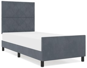 vidaXL Κρεβάτι Σκελετός Σκούρο Γκρι 90x190 εκ. Βελούδο