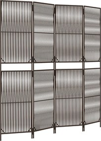 vidaXL Διαχωριστικό Δωματίου 4 Πάνελ Καφέ από Συνθετικό Ρατάν