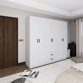 Εξαφυλλη Ντουλαπα Λευκο Ματ YAMON 1600 45x120x181