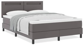 vidaXL Κρεβάτι με Στρώμα με στρώμα Γκρι 160 x 200 cm Τεχνητό δέρμα