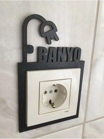 Stewehome Ξύλινη σύγχρονη κορνίζα πρίζας μπάνιου Μαύρο