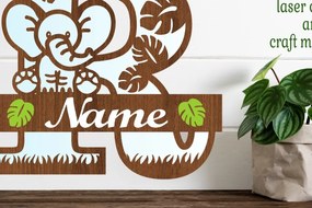 Intra απο ξύλο plywood Χρώμα wenge 3mm-4mm πάχος - Μονόγραμμα με κεφαλαίο ελέφαντα Γράμμα R Δίασταση 30x20 cm INTRAFABR-75542611